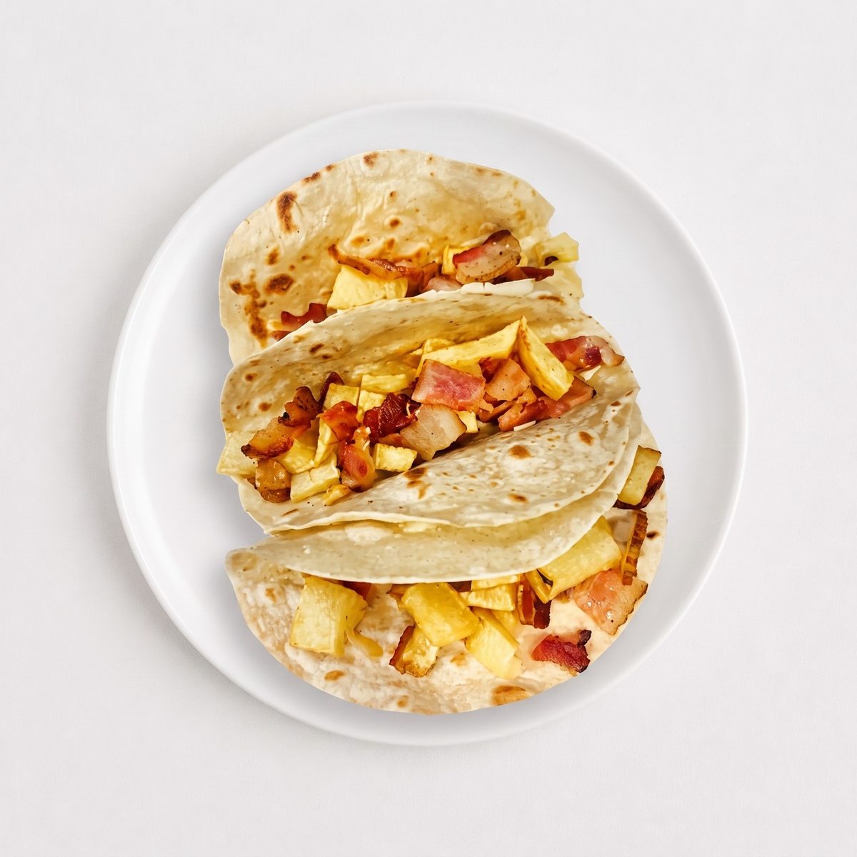 Potato and Link Sausage Taco