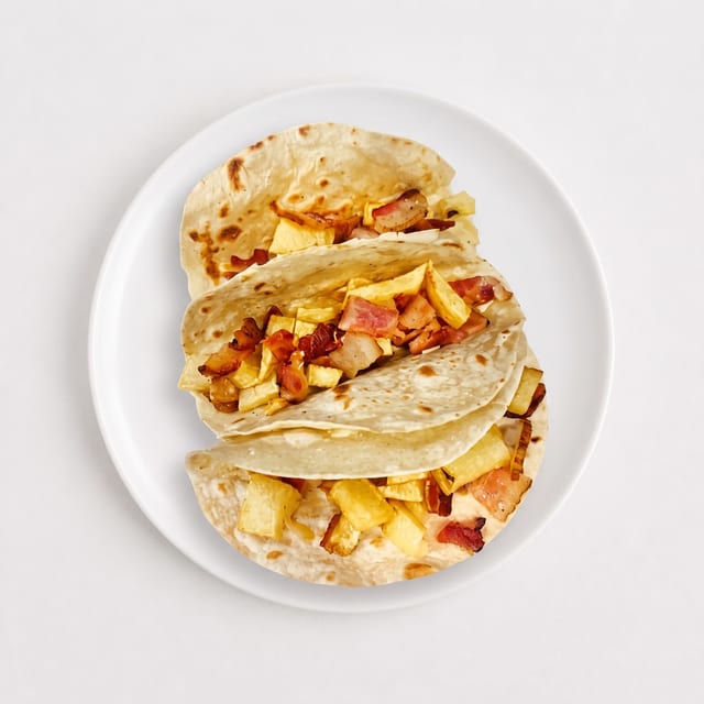 Potato and Link Sausage Taco.